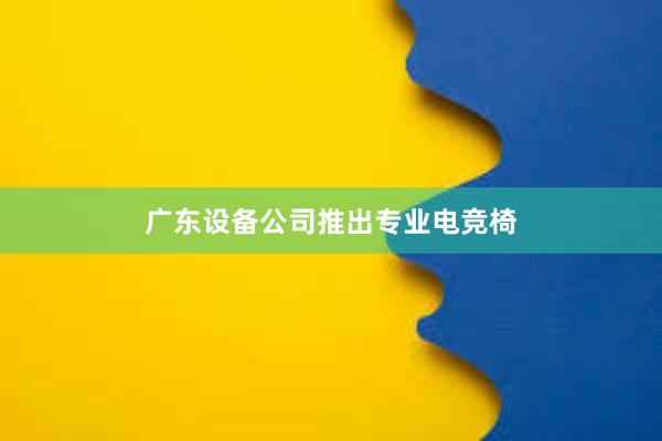 广东设备公司推出专业电竞椅